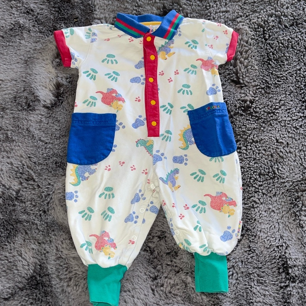 Vintage Gymboree Baby Girl Romper Sz x-small Pink Beach Babies